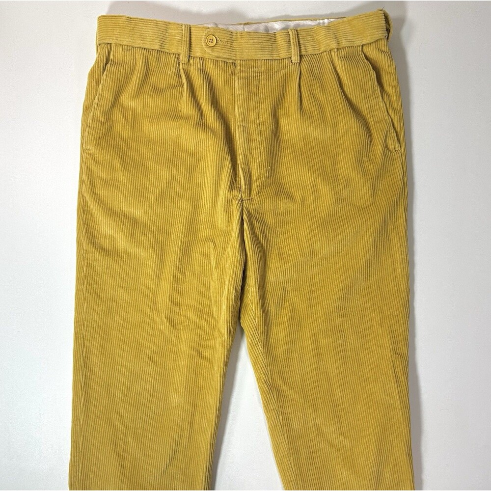 Peter Christian Light Yellow Corduroy Pants Mens Size 36x29 Leg Brown